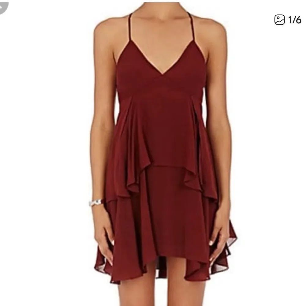 A.L.C. ALC Thalissa burgundy silk cami dress sz 6